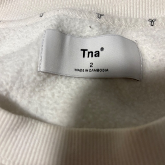 TNA Cozy Fleece Crewneck — Size 2 — White - Picture 3 of 3